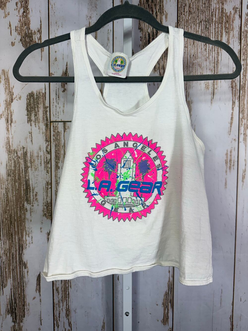 L.A. Gear, Vintage Cropped Racer back Tank Top. Size Large. Excellent condition!